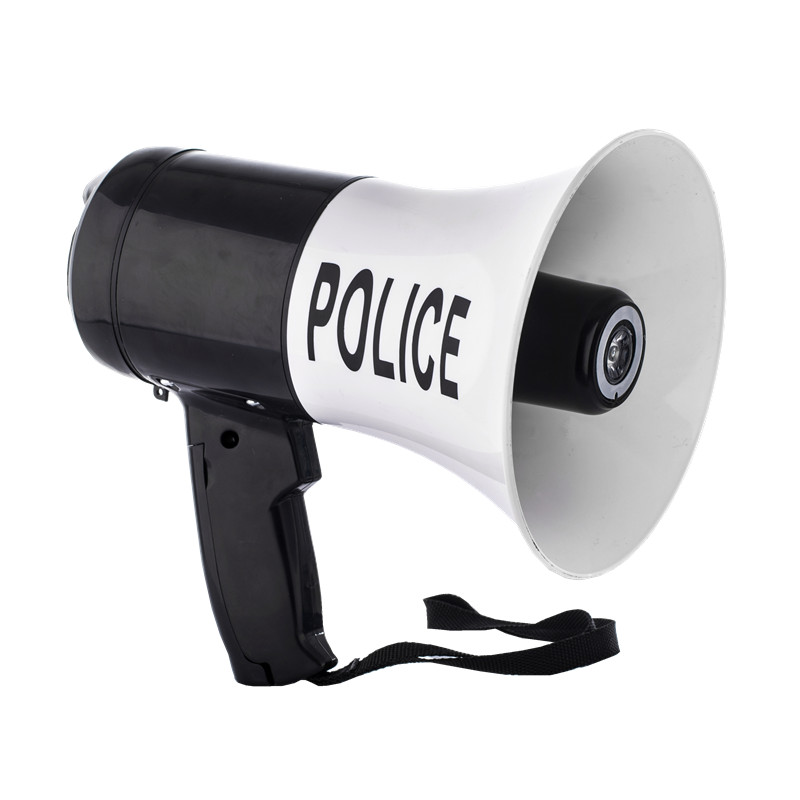 "black color police megaphone loud hailer"